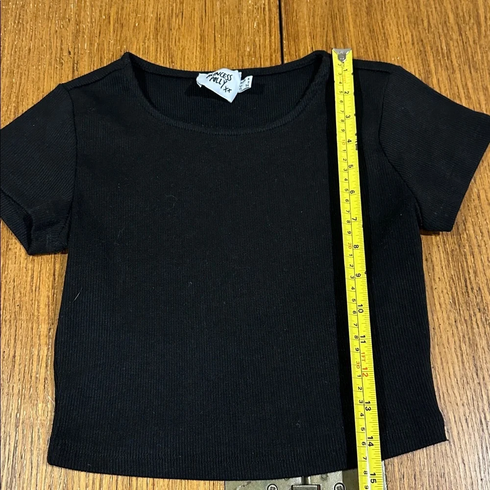 PRINCESS POLLY Black Ribbed Top - Picture 3 of 5